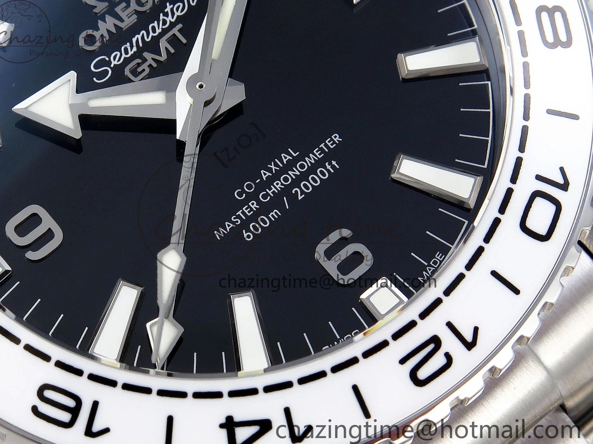 1224 Planet Ocean 600M ‘Tai Chi’ GMT 43.5mm VSF 1:1 Best Edition Black White Ceramic Bezel and Dial on SS Bracelet A8906 Super Clone Durable 7732